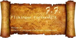 Flikinger Fortunát névjegykártya
